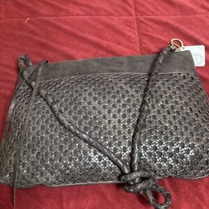 HOBO Woven Leather Shoulder Bag in Brown